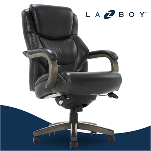 Maklaine Big & Tall Executive Office Chair Weathered Black Bonded Leather