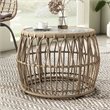 Maklaine Wicker / Rattan Round Outdoor Coffee Table in Natural