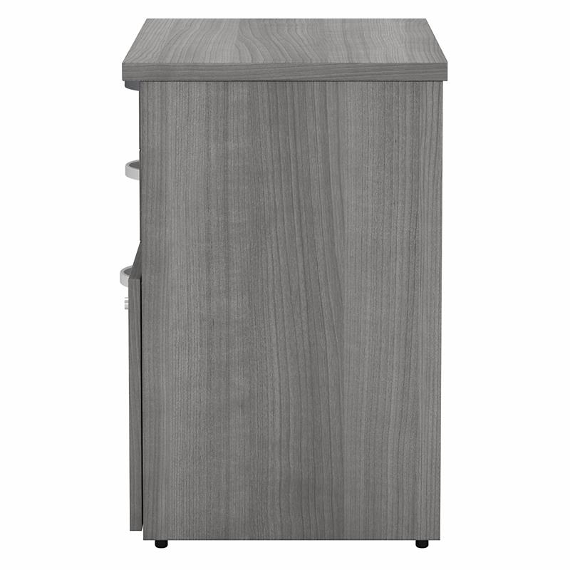 Maklaine Engineered Wood Office Storage Cabinet with Drawers in Platinum Gray
