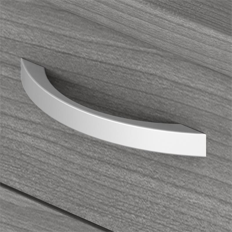 Maklaine Engineered Wood Office Storage Cabinet with Drawers in Platinum Gray