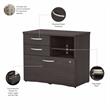 Maklaine Engineered Wood Office Storage Cabinet with Drawers in Storm Gray