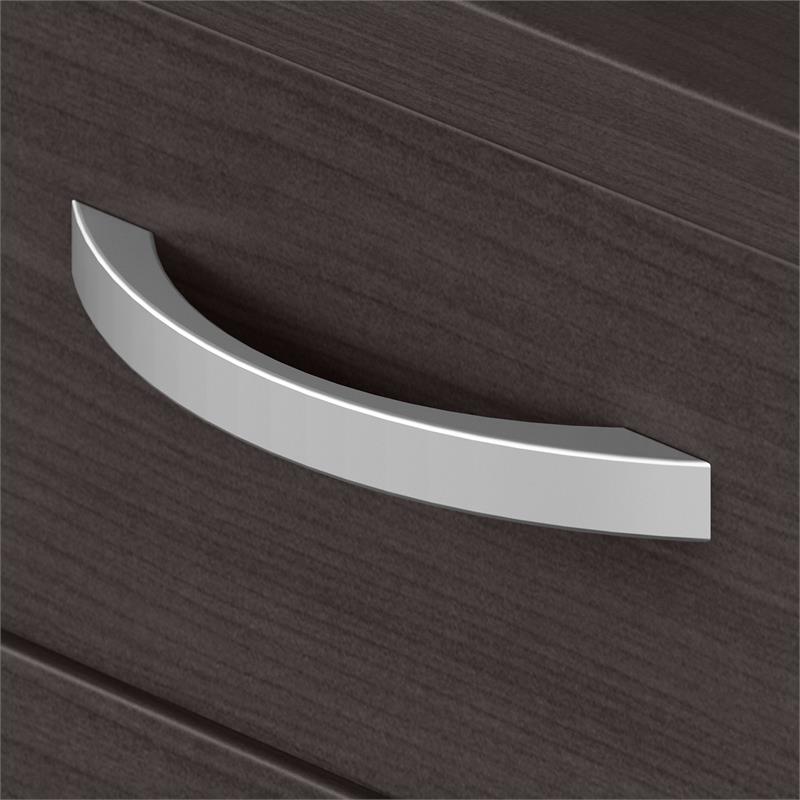 Maklaine Engineered Wood Office Storage Cabinet with Drawers in Storm Gray