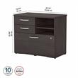 Maklaine Engineered Wood Office Storage Cabinet with Drawers in Storm Gray