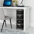 Maklaine Contemporary Turn-N-Tube 4-Bins System Rack in French Oak/Black