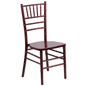 Maklaine Wood Chiavari Stacking Dining Side Chair in Mahogany