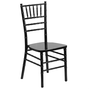 Maklaine Contemporary Wood Chiavari Stacking Dining Side Chair in Black