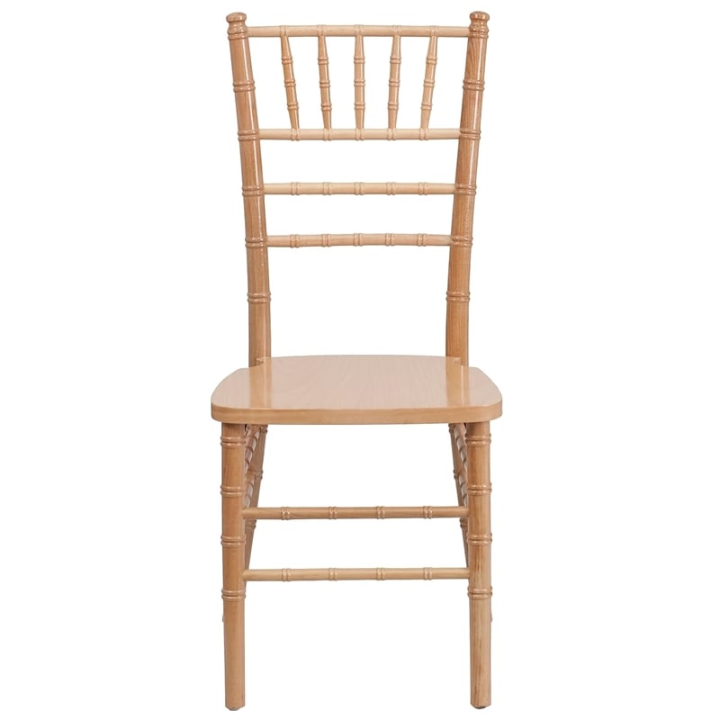 Maklaine Wood Chiavari Stacking Dining Side Chair in Natural