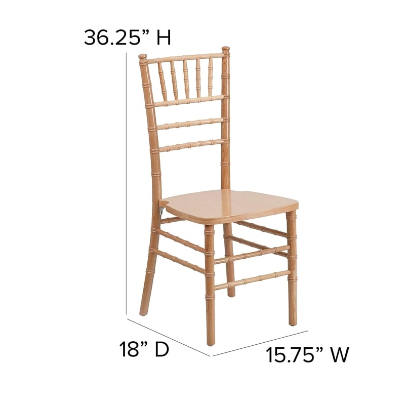 Maklaine Wood Chiavari Stacking Dining Side Chair in Natural