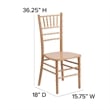Maklaine Wood Chiavari Stacking Dining Side Chair in Natural