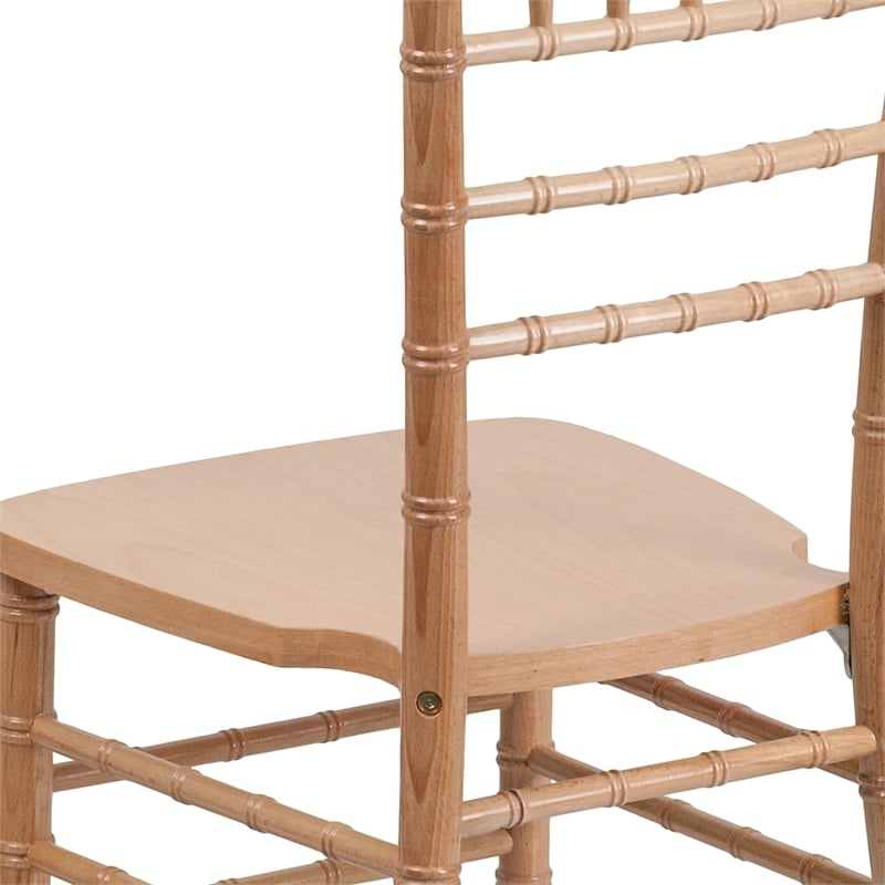 Maklaine Wood Chiavari Stacking Dining Side Chair in Natural