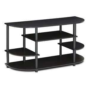 Maklaine Wood Corner TV Stand for TV up to 46&quot in Espresso/Black