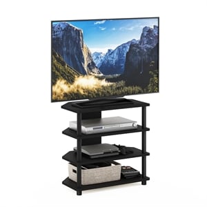 Maklaine Engineered Wood 4-Tier Petite TV Stand for TV up to 25&quot in Black