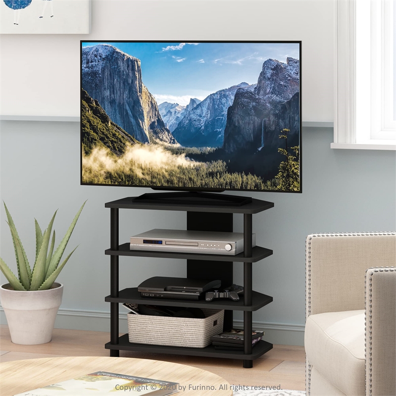 Maklaine Engineered Wood 4-Tier Petite TV Stand for TV up to 25