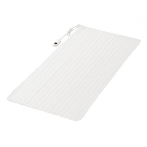 Maklaine Contemporary Polyester Fiber Electric Heated Twin Size Blanket in White