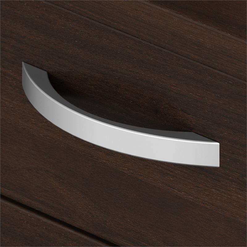 Maklaine Engineered Wood Office Storage Cabinet with Drawers in Black Walnut