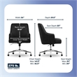Maklaine Modern MidBack Office Chair Velvet Fabric Silver Metal Base Black