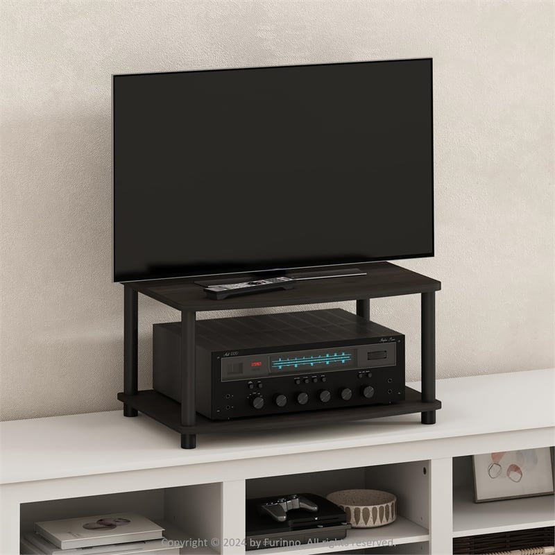 Maklaine Turn-N-Tube Wood Elevated TV Stand for TV up to 25