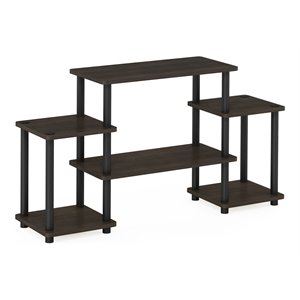 Maklaine Turn-N-Tube Wood Entertainment Center for TV up to 25&quot in Brown/Black