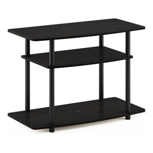 Maklaine Turn-N-Tube Wood 3-Tier TV Stand for TV up to 32&quot in Espresso/Black