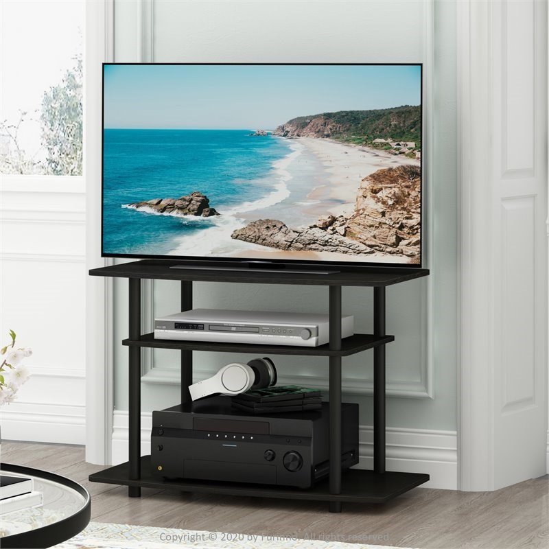 Maklaine Turn-N-Tube Wood 3-Tier TV Stand for TV up to 32