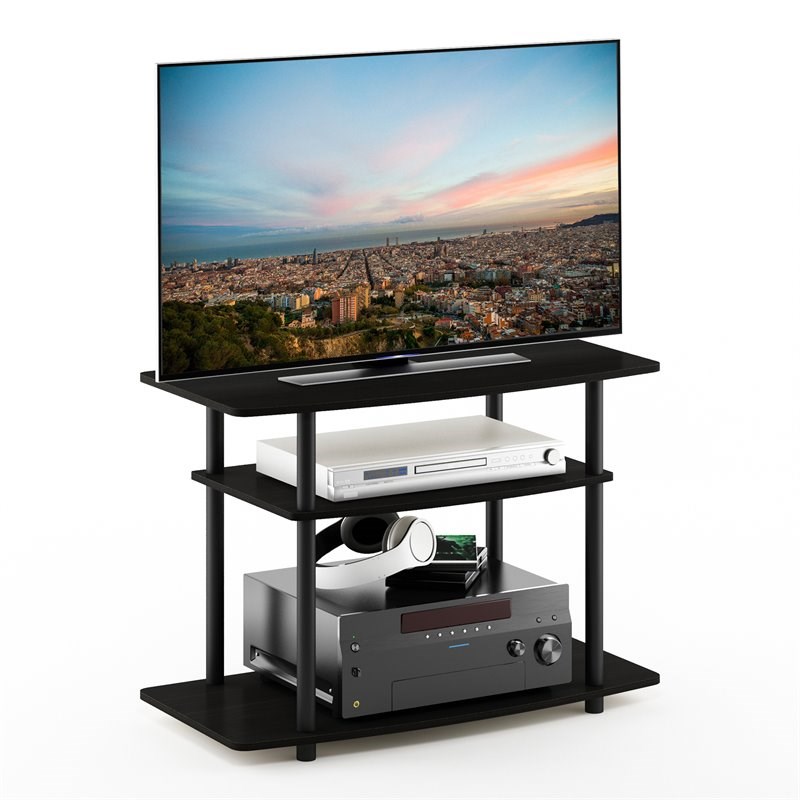 Maklaine Turn-N-Tube Wood 3-Tier TV Stand for TV up to 32