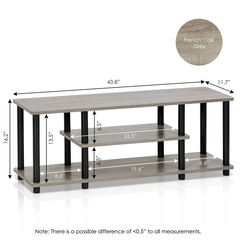 Maklaine Turn-N-Tube Wood Entertainment TV Stand for TV up to 50