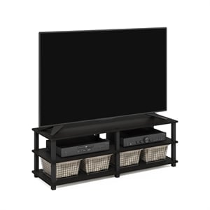 Maklaine Turn-S-Tube No Tools 3-Tier Entertainment TV Stands in Espresso/Black