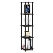 Maklaine Turn-N-Tube Wood 5-Tier Corner Square Rack Display Shelf in Espresso