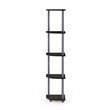 Maklaine Turn-N-Tube Wood 5 Tier Corner Display Rack in Black/Gray
