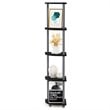 Maklaine Turn-N-Tube Wood 5 Tier Corner Display Rack in Black/Gray