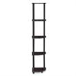 Maklaine Turn-N-Tube Wood 5 Tier Corner Display Rack in Dark Walnut