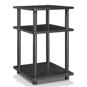 Maklaine Turn-N-Tube Contemporary Engineered Wood Multipurpose Shelf in Black