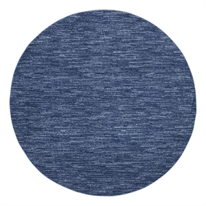 Maklaine 120&quot x Round Outdoor Indoor/Outdoor Rug in Navy Blue