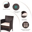 Maklaine 3-piece PE Rattan Outdoor Wicker Furniture Sets Chairs in Beige