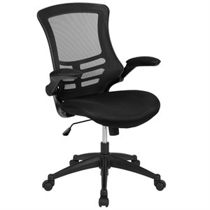 Maklaine Modern Transitional Mid-Back Mesh Office Chair in Black