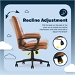 Maklaine Modern Executive Office Chair Metal Base Bonded Leather Cognac