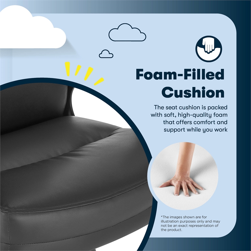 Maklaine Executive Big & Tall Ergonomic Office Chair Bonded Leather Black