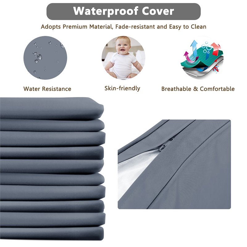 Maklaine 3-piece Wicker Rattan Patio L-shape Corner Sofa Set in Gray