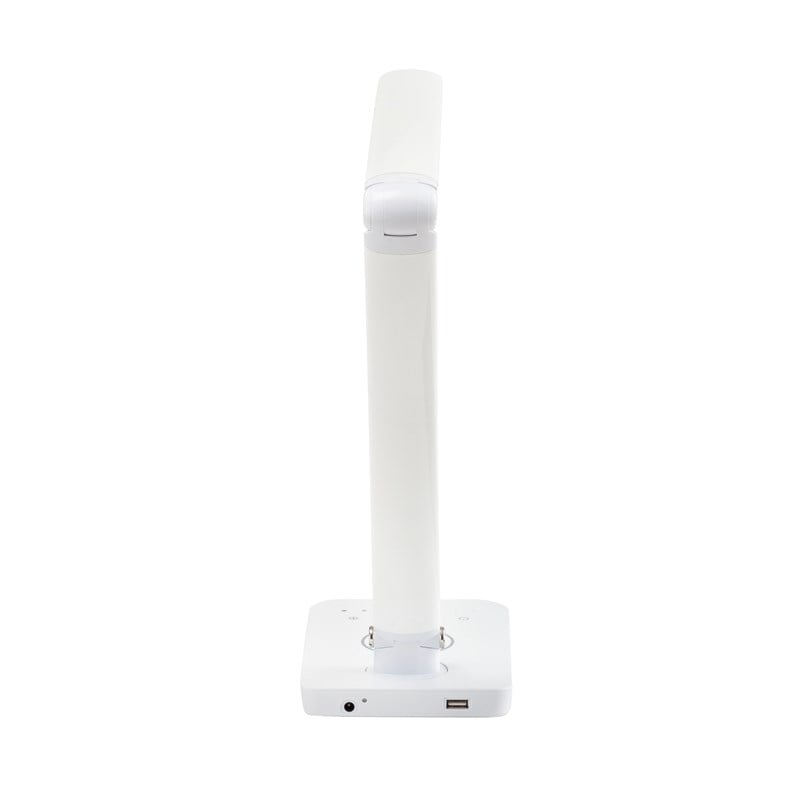 Maklaine Pivoting LED Lamp - Wireless Charging Pad & USB Port - White