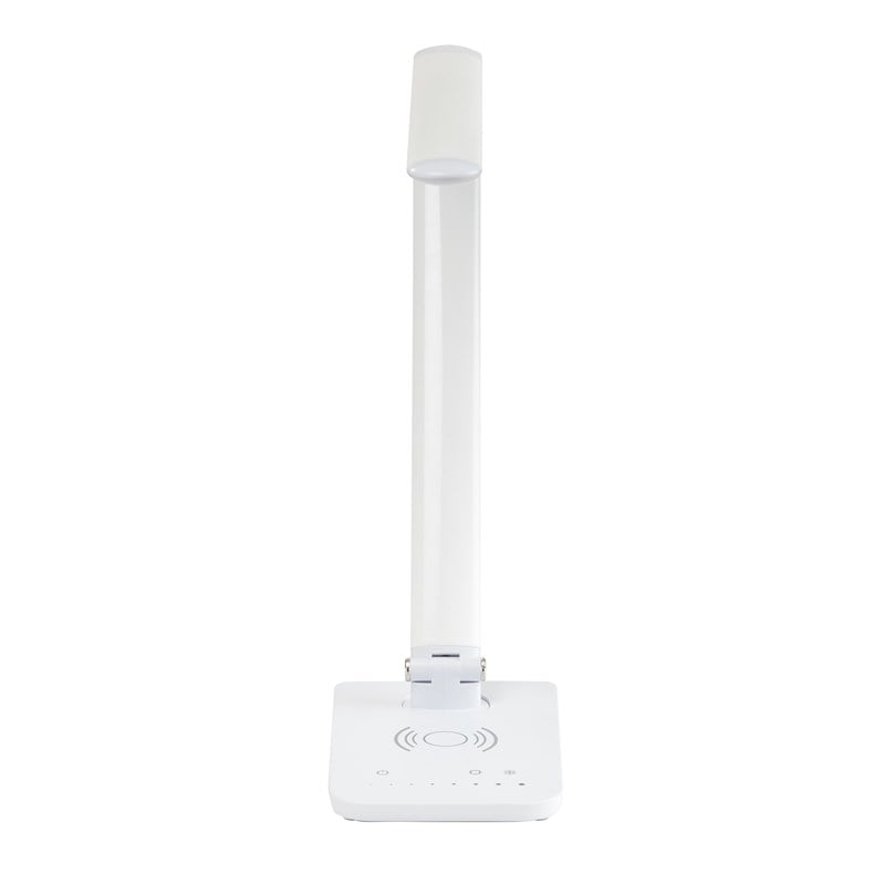 Maklaine Pivoting LED Lamp - Wireless Charging Pad & USB Port - White