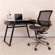 Maklaine Contemporary Swivel Drafting Stool in Gold and Black