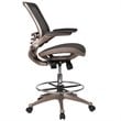 Maklaine Contemporary Swivel Drafting Stool in Gold and Black