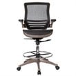 Maklaine Contemporary Swivel Drafting Stool in Gold and Black