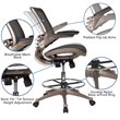 Maklaine Contemporary Swivel Drafting Stool in Gold and Black