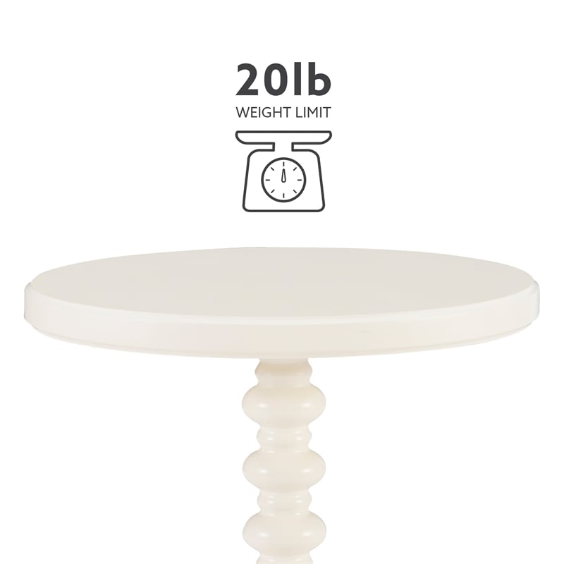 Maklaine Modern Transitional Wood Spindle Side Table in Off White