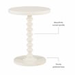 Maklaine Modern Transitional Wood Spindle Side Table in Off White