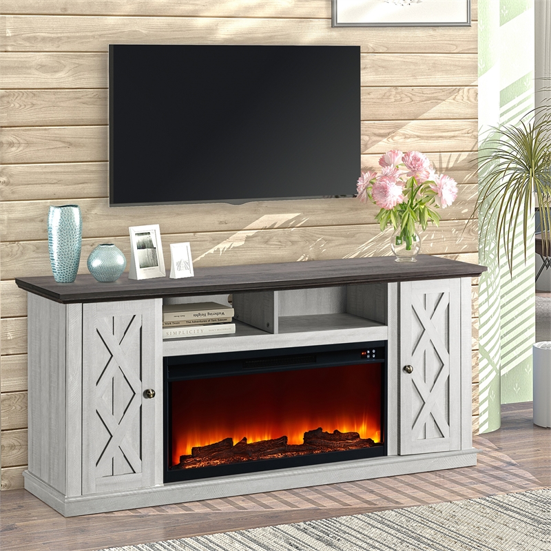 Maklaine 2-Door TV Stand Media Console for TV up to 75