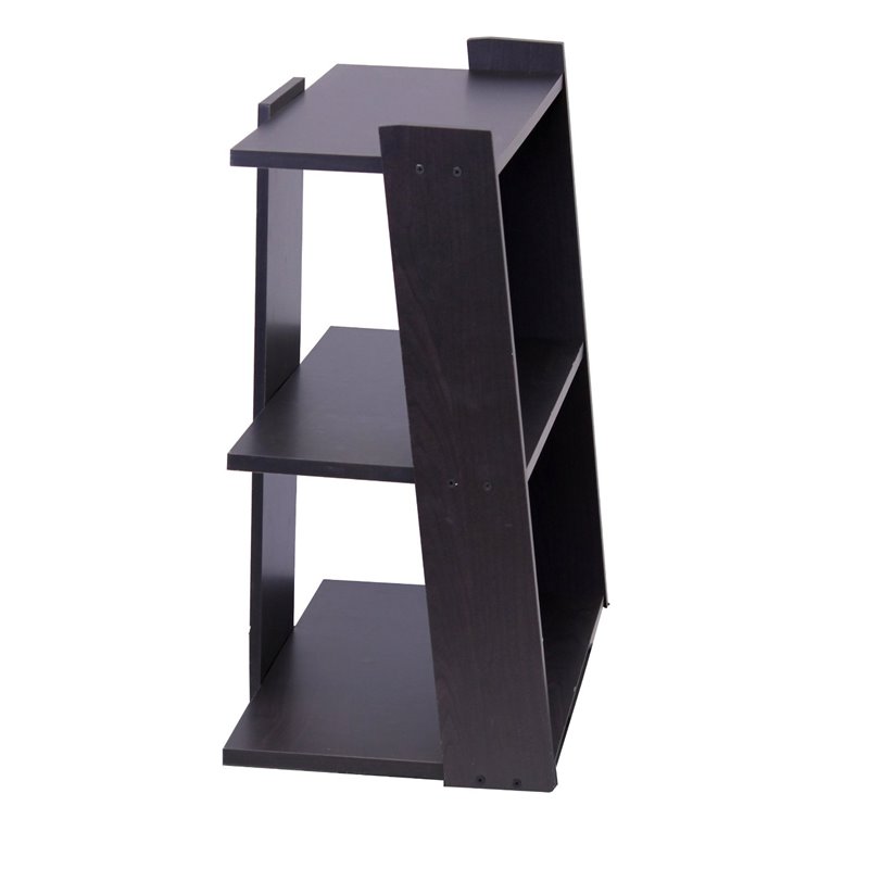 Maklaine Hidup Tropika Engineered Wood Mini Ladder Shelf in Espresso
