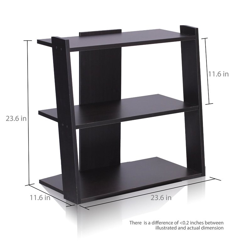 Maklaine Hidup Tropika Engineered Wood Mini Ladder Shelf in Espresso