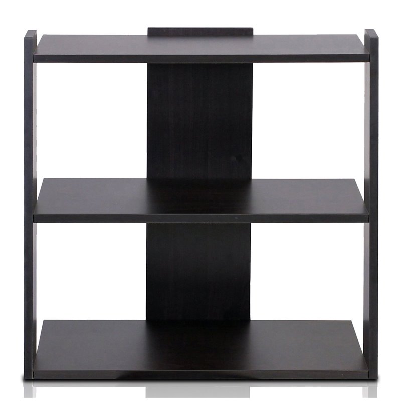 Maklaine Hidup Tropika Engineered Wood Mini Ladder Shelf in Espresso